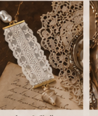 Premium lace and shell bookmark