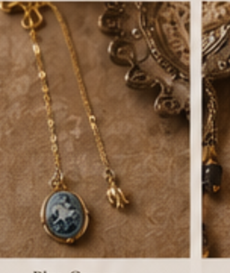 Blue Cameo Chain Bookmark