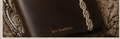 Embossed Iris Academia lettering on leather