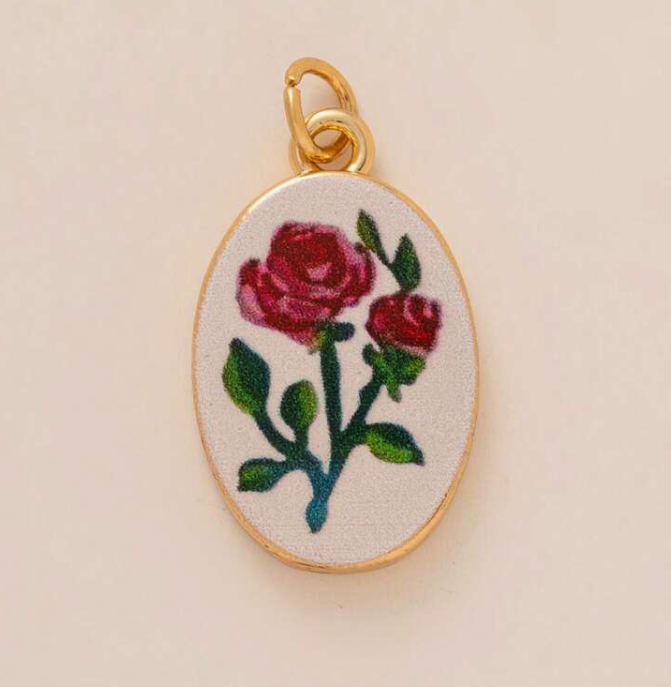 "English Rose" Enamel Charm