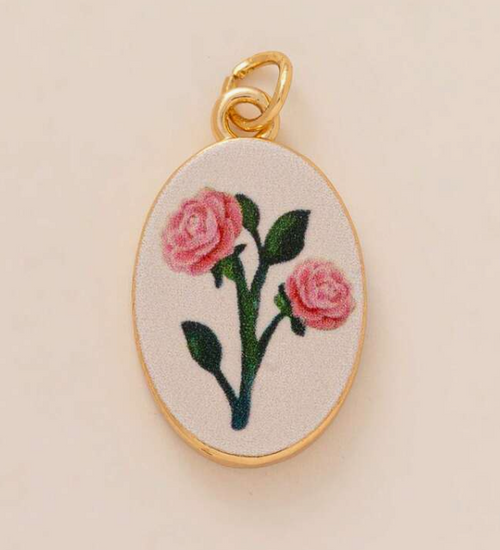 "English Rose" Enamel Charm